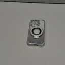 Magnetic Kickstand Case for iPhone 15 Pro with Glitter Lens Protector, Compatible with Magsafe, Luxury Bling Diamond Cover Glitter Rhinestone Phone Case Women (Silver, for iPhone 15 Pro 6.1")