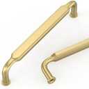 kakapola 10 Pack 5 Inch(128mm) Brushed Gold Cabinet Pulls Zinc Alloy Cabinet Handles,Gold Cabinet Pulls Kitchen Hardware