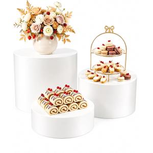 Buffet Risers, 3 Pcs White Round Acrylic Stands for Party & Events
Food-Grade Acrylic, Nestable & Stackable, 2-in-1 Display/Storage, Easy to Clean, 6"-8" Range, For Catering/Dessert/Jewelry
