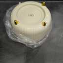 DASITON Large Capacity Makeup Brush Holder,360° Rotating Makeup Organizer,5 Slot Makeup Brushes Cup,for Vanity Decor,Bathroom Countertops,Desk Storage Container,Cosmetic Display cases(Cream)