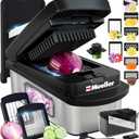 Mueller Pro-Series 10-in-1, 8 Blade Stainless Steel Multi Vegetable Chopper And Mandoline Slicer, Kitchen Tools and Gadgets, Food and Veggie Chopper, Mincer, Dicer, French Fry Cutter, Black