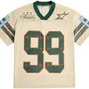 SOLY HUX Mens Jersey Y2k Baggy Shirts Graphic Tees Oversized V Neck Tshirts Summer Tops L