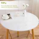 47 Inch Round Clear Table Cover Protector, 2mm Thick Round Clear Table Protector for Dining Room Table, Waterproof Round Plastic Vinyl Table Pad