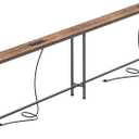 SUPERJARE 94.5 Inch Sofa Table with 2 Power Outlets and USB-C Ports, 5.9 Inch Narrow Console Table with Storage, Long Entryway Hallway Couch Table Behind Sofa, Small Spaces, Living Room, Rustic Brown