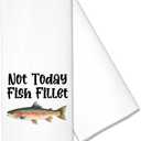 Hafhue Not Today Fish Fillet Kitchen Towels, Funny Fishing Theme Gifts for Angler Fishermen Dad Grandpa Seafood Lover, Seafood Chef Gifts for Home Cook Foodies, Birthday Present for Fish Food Lover