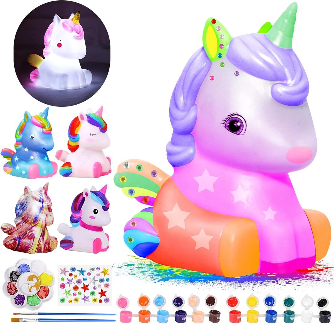 Paint Your Own Unicorn Lamp Kit, Art Supplies & Crafts Kit, DIY Night Light for Kids 6-12, Diamond Set for girl 8-12, Painting Kit for Girls Boys, Toy Child Birthday Gift Ages 3 4 5 6 7 8 9 10 11 12+
