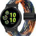 Braided-Bands Compatible with Garmin Vivoactive 6/Vivoactive 5/Vivoactive 3/Vivomove/Venu Sq/Venu 2 Plus/Forerunner 55/158/165/245/645 - 20mm Sport Stretchy Adjustable Replacement Strap for Galaxy Watch 7 6 5 4 (Denim Blue)