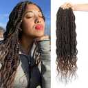 18Inch Wavy Senegalese Twist Crochet Hair Braids Wavy Ends Synthetic Hair Extension Curly Crochet Twist Braiding Hair (8Packs,T1B/30)
