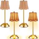 4 Pcs Cordless Table Lamp Rechargeable Touch Lamp Gold Woven
