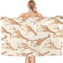 Cute Giraffe Vintage Beach Towel, 32x52in Microfiber Quick Dry Retro Cartoon Bath Towels, Soft Lightweight Oversized Sand Free, for Travel Pool Swimming Gym Decor, Gifts