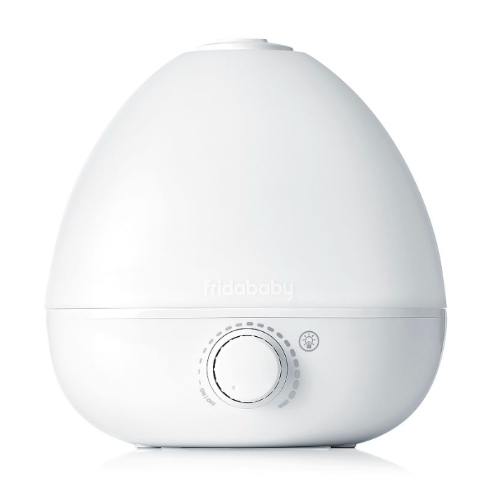 Frida Baby 3-in-1 Cool Mist Humidifier for Large Rooms, Top Fill Humidifier for Bedroom, Allergy Relief, 60 Hour Runtime + Nightlight, Auto Shut-Off, Quiet, Carry Handle, Essential Oil Diffuser (White)