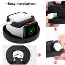 MoKo Storage Box Compatible with Apple Watch Series 11/10/9/8/7/6/5/4/3/2/1/SE3/SE2/SE, Portable Protective Travel Case for AirPods Pro 2/1/AirPods 3/2/1 Charging Case Holder Dock,Black