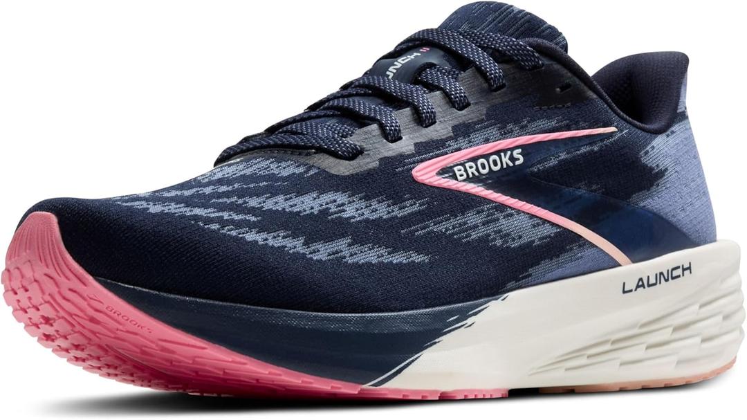 Brooks Womens Launch 11 Neutral Running Shoe (10.5, Peacoat/Blue/Peach)