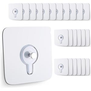 24PCS Picture Hangers,Wall Hangers Without Nails,Adhesive Hooks for Hanging,Wall Hooks,Waterproof and Rustproof to use Inside Kitchen(8mm)