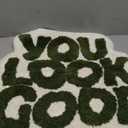 You Look Good Bath Mat Green Bathroom Rugs Funny Cute Bathroom Decor Preppy Small Cool Rug Non Slip Microfiber Washable Absorbent Shower Rug, 25x21