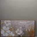 HPNIUB Large Hand-Painted White Flower Framed Wall Art Modern White and Gold Floral Canvas Oil Painting Nature Botanical Wall Decor Abstract Aesthetic Artwork for Living Room Bedroom Decor -20"x40"