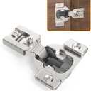 Chibery 4 Pack 9/16" Overlay 4D Concealed Hinges for Face Frame Door, Soft Close On/Off Switch, Self Closing, 105 Open Angle Concealed Stainless Steel Hinges for Framed Cabinet, Satin Nickel