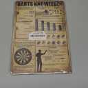 Vintage Darts Knowledge Metal Tin Sign Dart Board Accessories Holder Wall Mount Dart Throw Line Poster Metal Tin Signs 8x12 Inch
