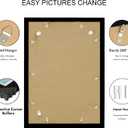 Hongkee 13x19 Picture Frame Set of 2, Black Wood Style - Display Posters 11 x 17 with Mat or 13x19 without Mat, Wall Mounting Horizontal and Vertical