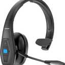 Conambo Bluetooth Headset V5.1, Trucker Bluetooth Headset with CVC8.0 Dual Mic Noise Canceling & Mute Button & 60 Hrs Workingtime Wireless On-Ear Headphones for Trucker Home Office Work Cell Phones