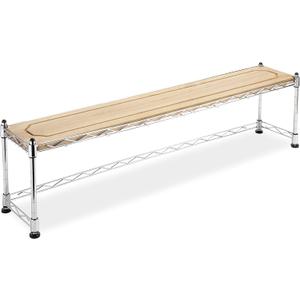Whitmor Supreme Wood & Chrome Sink Shelf (6.6"D x 35.8"W x 9.2"H)