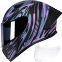 CYRIL Full Face Motorcycle Helmets for Adults Men & Women with Tinted and Clear Visor Meet Dot Approved, Medium