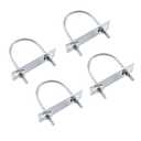 uxcell Round U-Bolts 4 Sets 1.97"(50mm) Inner Width 80mm Length Steel M6 with Nut, Plate, Washer