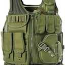 YAKEDA Tactical Outdoor CS Game Vest Adjustable Fit Adult (One Size, Green)