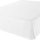 Amazon Basics Lightweight Pleated Bed Skirt, Machine Washable, Wrinkle and Fade Resistant, King, Bright White, 16-Inch Drop