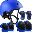 Adjustable Helmet for Ages 3-16 Kids Toddler Boys Girls Youth,Protective Gear with Elbow Knee Wrist Pads for Multi-Sports Skateboarding Bike Riding Scooter Inline skatings Longboard Roller Skate (Small: 18.9"-21.26" / 48cm-54cm, Blue)
