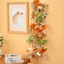 SUQ I OME Fall Maple Leaf with Pumpkin Garlands forHalloween Thanksgiving Day Party Art Decor (6 feet-1 pack)