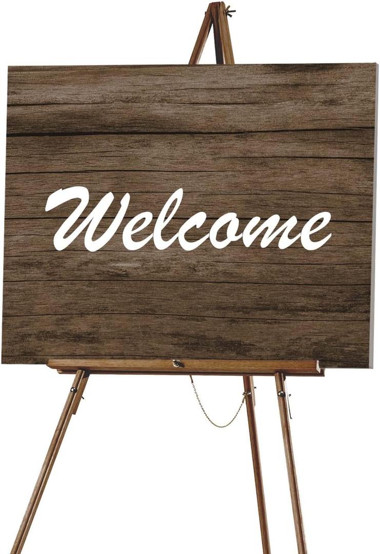 Falling in Art 65" A-Frame Tripod Easel Stand, Wooden Display Easel with Adjustable Canvas Holder, Floor Easel for Wedding Signs, Posters, Paintings, Artwork(Brown)