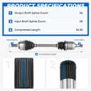TadaMark Front Left CV Axle Shaft Assembly Fit for Honda Civic 1.8L 1.8 2006-2015(for 2014-2015 Civic Natural Gas, Sedan Only) L4, Automatic Trans, Driver Side, for 66-4232