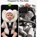 Baby Neck Pillow for Car Seat and Stroller, Adjustable Baby Head Support Pillow for Travel, Soft and Cushiony Torticollis Pillows for Infant and Newborn (Beige)