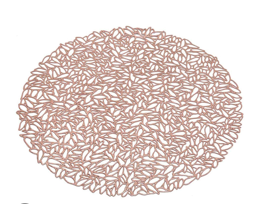 Round Pink Placemats,  3Pcs