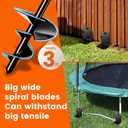 Ground Anchors Shed Anchors 27" Set of 6 Trampoline Stakes Screw in Heavy Duty Mobile Home - Storage Shed Anchor Kit - Playset Swing Anchors - Stakes for Fence,Carport,Garden (Black, 6 x 27in)