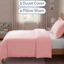 Duvet Cover Twin/Twin XL Size Set - Extra Soft Twin/Twin XL Duvet Cover 68" x 90" with 1 Pillow Sham - Hotel Luxury, Easy Care, Fade Free with Zipper Closures & Ties - Comfy & Breathable (Baby Pink)