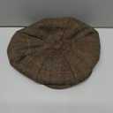 BOTVELA Men's 8 Panel Wool Blend Newsboy Flat Cap Herringbone Tweed Hat (7 5/8, Plaid Khaki)