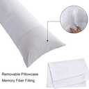 ELNIDO QUEEN Body Pillow with Pillowcase - Soft Long Bed Pillow for Adults - Breathable Full Body Pillow Insert for Sleeping, 20x54inches - White
