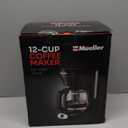 Mueller 12-Cup Drip Coffee Maker - Borosilicate Carafe, Auto-Off, Reusable Filter, Anti-Drip, Keep-Warm Function, Clear Water Level Window Coffee Machine, Kitchen Essentials & Accessories (Black)