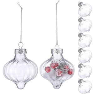Garneck 8Pcs Clear Fillable Christmas Ball Ornaments DIY Plastic Ball Hanging Decorations for Xmas Tree Home Decor for Festive Crafts Holiday Celebrations