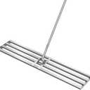 VIVOSUN 48" Lawn Leveling Rake, 48" x 10" x 78" Heavy-Duty Stainless Steel Lawn Leveler with 7FT Adjuatble Long Handle for High Effect, Metal Levelawn for Smooth Soil, Rustproof Rakes for Garden Yard