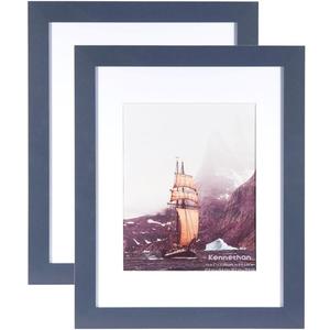 ennethan 11x14 Picture Frame Navy Blue 2 Pcs in 1 set Wooden Frame 