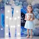 Big Marquee Light-up Letter Decorations: 4 Feet Tall Large Letters M Marry Me Proposal Baby Shower Alphabet 4FT Sign Graduation Party Wedding Engagement Anniversary HOCO Decor Mosaic Balloon