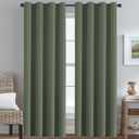 H.VERSAILTEX Premium Blackout Thermal Insulated Room Darkening Curtains for Bedroom/Living Room - Classic Grommet Top (2 Panels, Bronze Green, 52 Inch by 96 Inch)