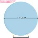 Wokceer 7.2FT Round Backdrop Cover Round Arch Covers with Buckles Polyster Dusty Blue Circle Balloon Arch Cover for Wedding Birthday Party Ceremony Decor