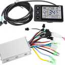 Motor Brushless Controller E-Bike, Waterproof LCD Display Panel Motor Brushless Controller Electric Brushless Controller Kit(24V-48V)(36V/48V 350W)