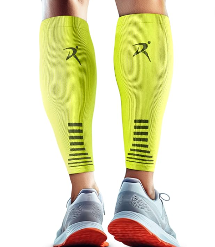 Calf Compression Sleeves for Men & Women - Sports, Running, Shin Splints Ideal for Sports, Running, Shin Splints & More, Medium, Neon Yellow