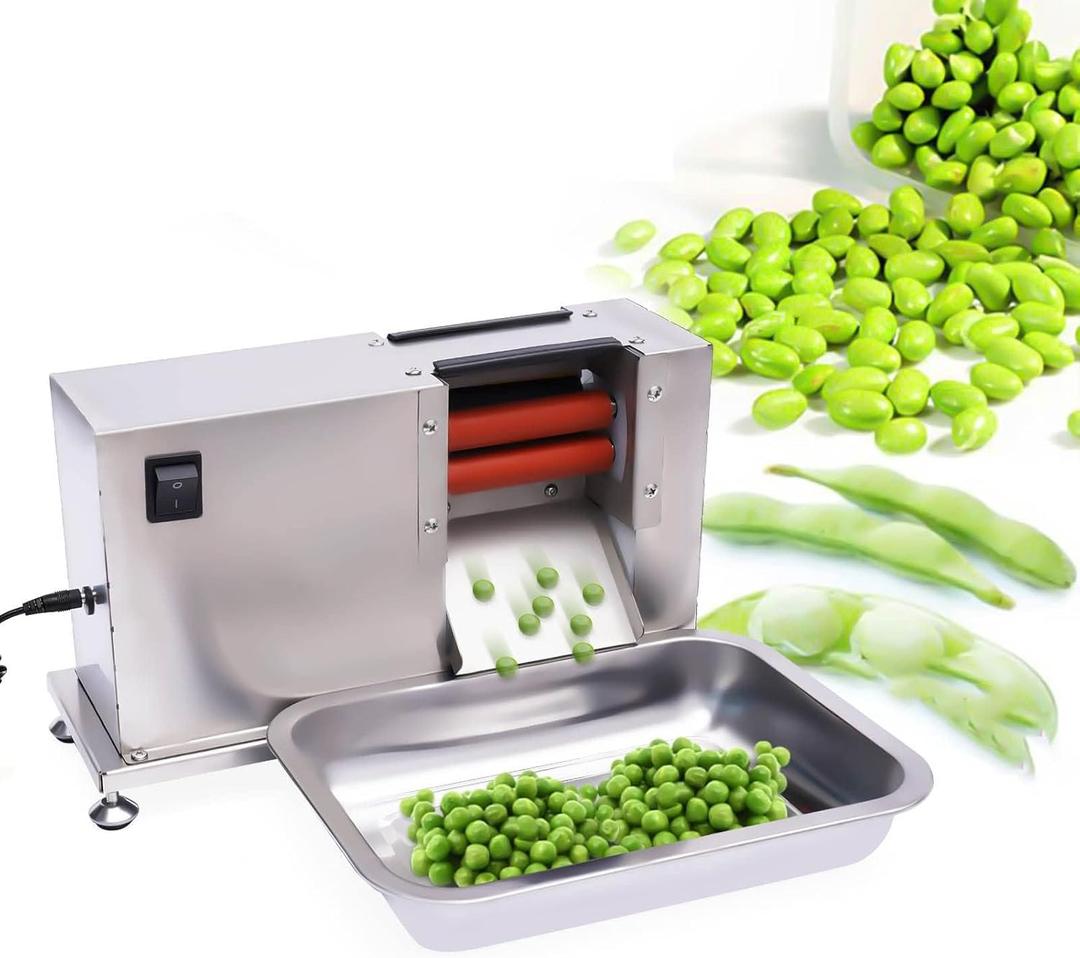 Electric Pea Sheller Machine, Semi-Automatic Stainless Steel Pea Bean Peeling Machine, 22 Lbs/h Output Commercial Bean Pea Peeler Stripper Sheller for Restaurants, Vegetable Vendors