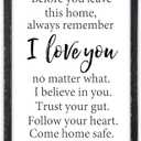 LuZhiQiang Before You Leave This Home Sign 16x24 Inch Laundry Room Wall Decor I Love You Inspirational Quote Wood Framed Rustic family Mudroom Farmhouse Dining Room Kitchen Wall Hang Art (Black)